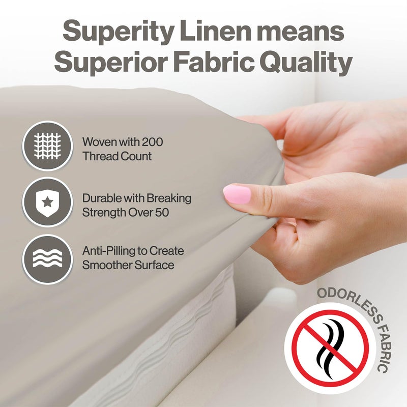 Superity Linen Superity Luxurious Hotel Quality Full XL Fitted Sheet 100% Cotton Ultra Soft  Skin-Friendly & Hypoallergenic Deep Pocket Fits 16 Mattress Easy Care & Snug Fit (Full XL Size -54 x 80) - Image 3